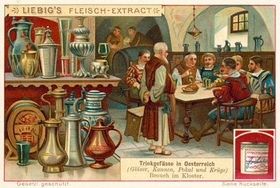 Besøg i et kloster i Østrig (chromolitho) af European School