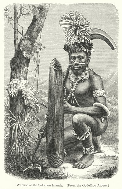 Warrior of Salomon Islands (gravering) af European School