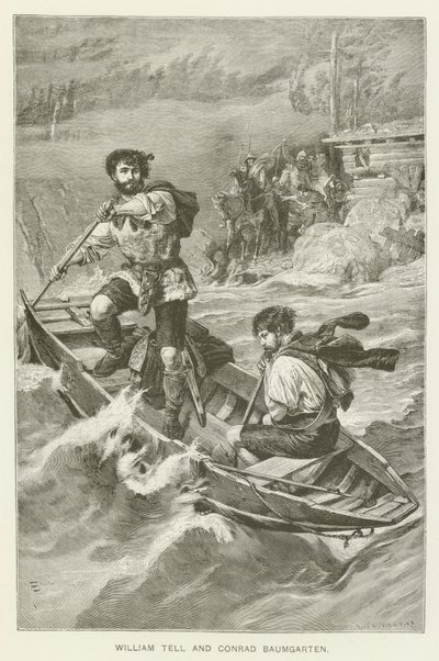 William Tell og Conrad Baumgarten (gravering) af European School
