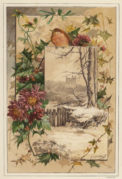 Vinter (farve litho) af European School
