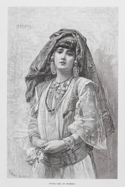 Ung pige fra Tlemcen (kobberstik) af European School