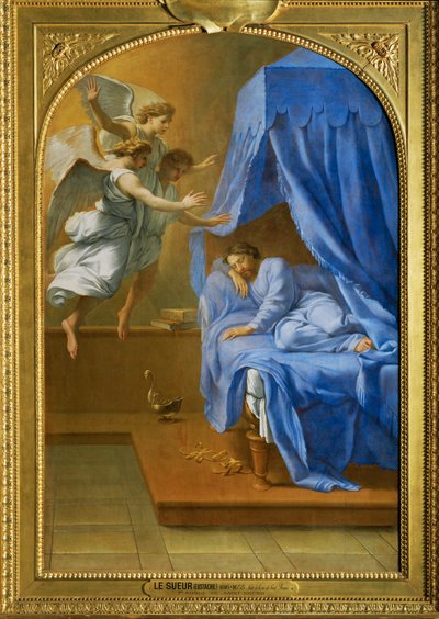 Le songe de Saint Bruno - Saint Brunos drøm ... af Eustache (studio of) Le Sueur