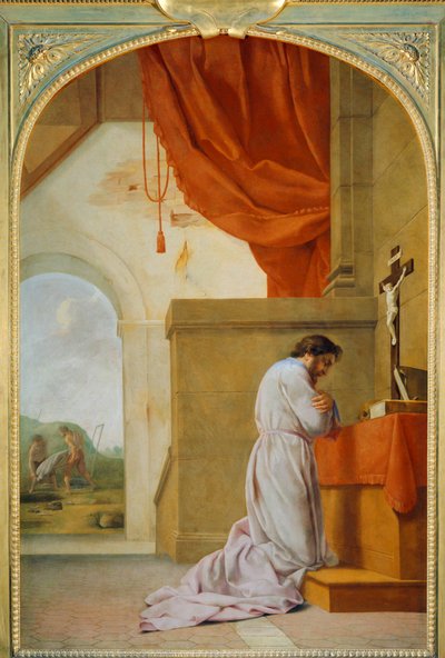 Sankt Bruno i bøn - Sankt Bruno i bøn ... af Eustache (studio of) Le Sueur