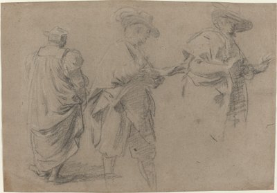 En dommer og to herrer advokater af Eustache Le Sueur