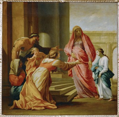 Jomfru Maria bragt til templet (maleri på lærred) af Eustache Le Sueur