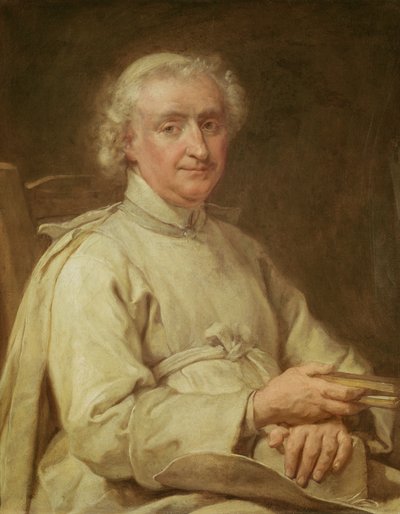 Portræt af en kanon, der holder en bog af Eustache Restout