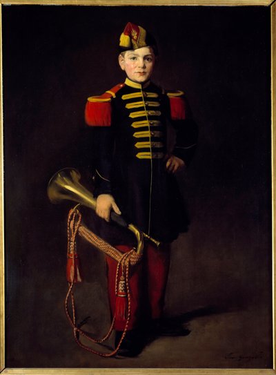 Tropsbarn (med trompet). Maleri af Eva Gonzales (1849-1883) af Eva Gonzalès