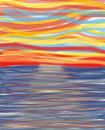 Atlanterhavet, 2018 (håndtegnet på en iPad med en Apple-blyant) af Evan Sklar