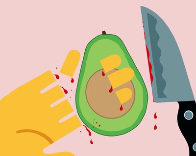 Avocadohånd (digital kunst) af Evan Sklar