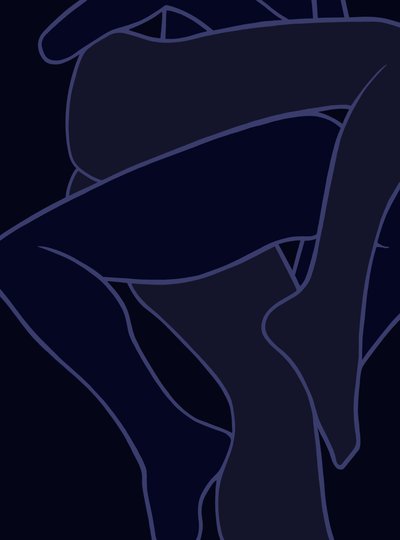 Blå ben, 2025 (digital kunst) af Evan Sklar