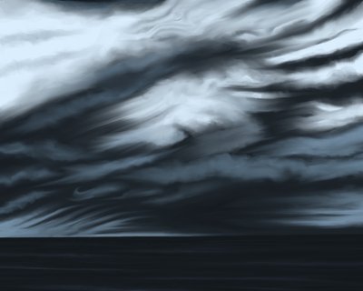 Blå himmel og hav , ca. 2020-24 (digital kunst) af Evan Sklar