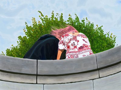 Par i Toulleries Have (digital kunst) af Evan Sklar
