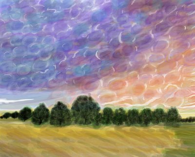 Field In Vermont, 2018 (håndtegnet på en iPad med en Apple-blyant) af Evan Sklar