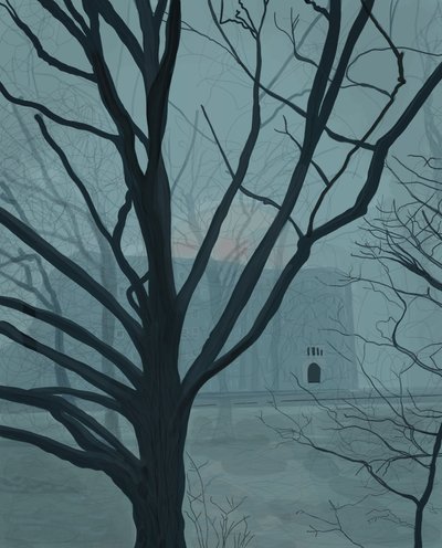 Fog Prospekt park, Brooklyn (digital kunst) af Evan Sklar