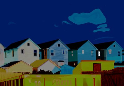 Houses In Queens (digital kunst) af Evan Sklar