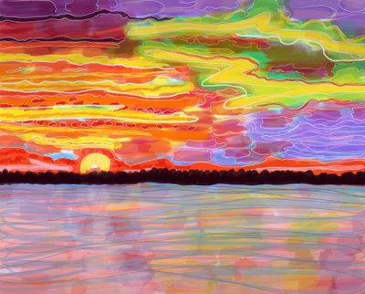 Hudson River, Brooklyn (digital kunst) af Evan Sklar