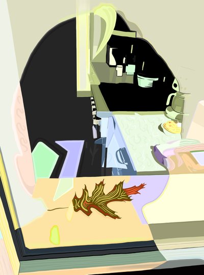 Køkkenvindue, 2025 (digital kunst) af Evan Sklar