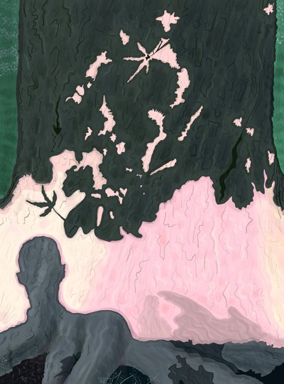 My Shadow On Tree, Brooklyn (digital kunst) af Evan Sklar