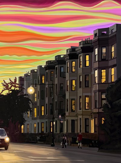 Ninth Street Nine A.M. (digital kunst) af Evan Sklar