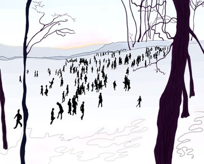 Prospect Park, vinter (digital kunst) af Evan Sklar