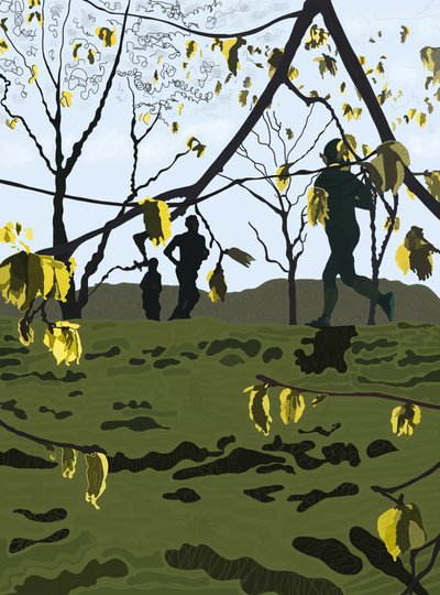 Løbere, Prospect Park (digital kunst) af Evan Sklar