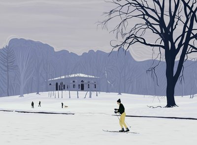 Skiløber, Prospect Park , Brooklyn (digital kunst) af Evan Sklar