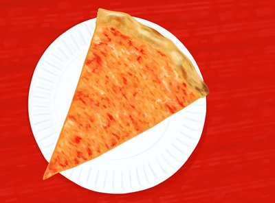 Skive af New York Pizza, 2025 (digital kunst) af Evan Sklar