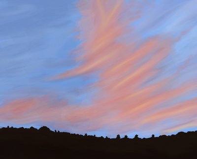 Tree Line, Hudson Valley, 2018 (håndtegnet på en iPad med en Apple-blyant) af Evan Sklar