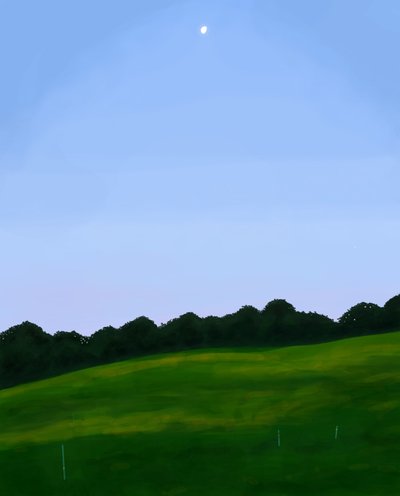 Vermont Field, Dawn (digital kunst) af Evan Sklar