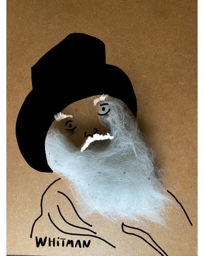 Walt Whitman (collage-tegning) af Evan Sklar