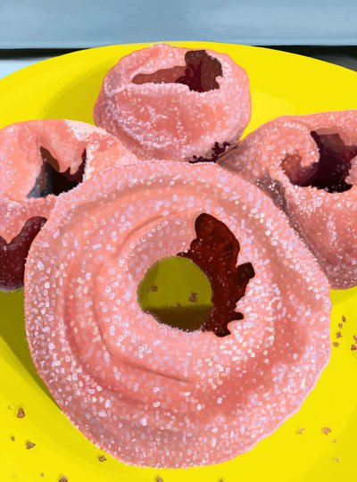 Kanel- og sukkerdoughnuts (digital kunst) af Evan Sklar
