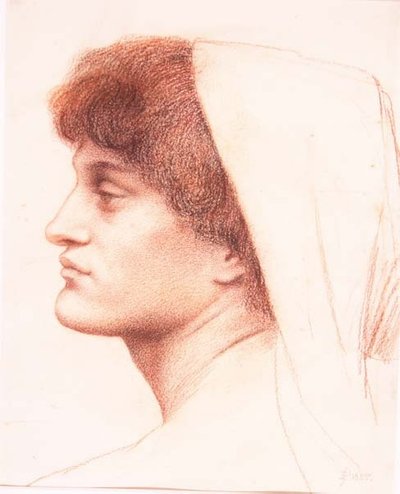 Profil af et kvindeligt hoved af Evelyn De Morgan