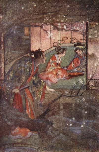 Kato Sayemon i Palace of the Shogun Ashikaga, illustration fra 