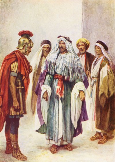 Jesus og centurionen (farvelitografi) af Evelyn Stuart Hardy