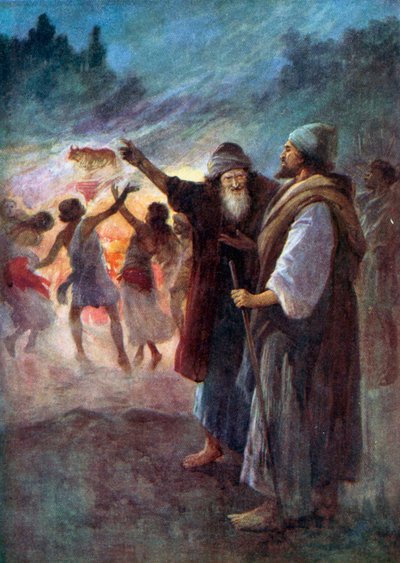 Guldkalven (farvelitografi) af Evelyn Stuart Hardy