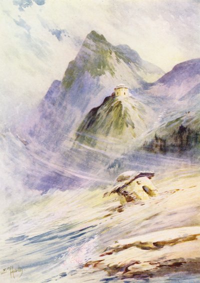 Lignelsen om de to huse (farvelitografi) af Evelyn Stuart Hardy