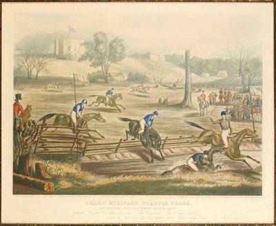 Grand Military Steeple Chase, i London, Canada West, 9. maj, 1843, indgraveret af J. Harris, 1845 af Evelyne Marie Alexander
