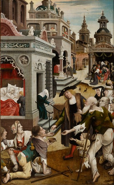 Scene fra Saint Rochs liv, 1517. af Everaert Orley