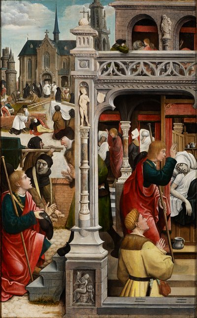 Scene fra Saint Rochs liv, 1517. af Everaert Orley