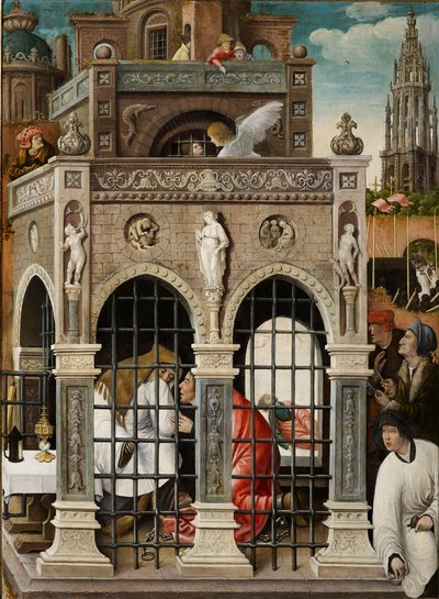 Scene fra Saint Rochs liv, 1517. af Everaert Orley