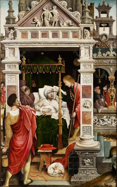 Scene fra Saint Rochs liv, 1517. af Everaert Orley
