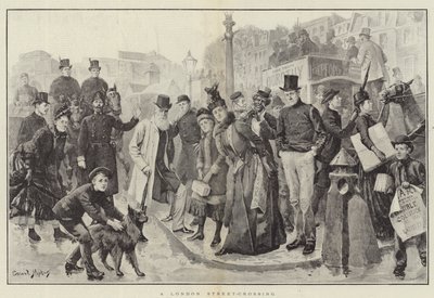 En London Street-Crossing af Everard Hopkins