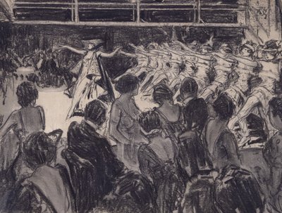 Cabaret Scene (kul på forberedt pap) af Everett Shinn
