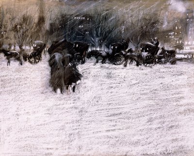 Parken om vinteren af Everett Shinn