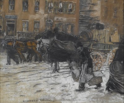 Vinter på 21st Street, New York af Everett Shinn