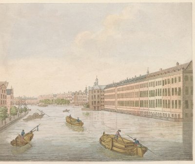 Udsigt over Binnen-Amstel, ca. 1810-1813 Vue du Blaauwe-Brug, pris de l