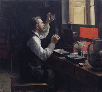 Amatørfotograf (olie på lærred) af Evgeniy Iosipovich Bukovetsky