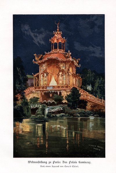 Palais Lumineux Luminous Palace, Paris Universal Exposition, 1900. af Ewald Thiel