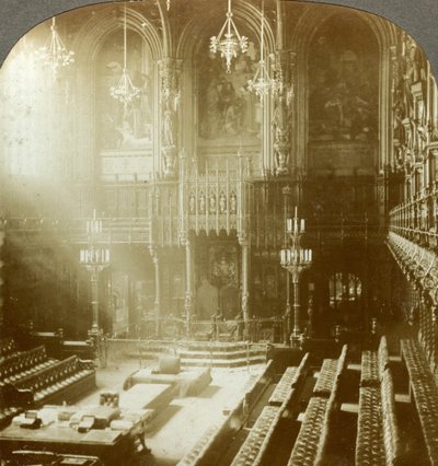 Interiør af House of Lords, Westminster, London. af Excelsior Stereoscopic Tours