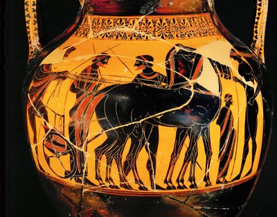 Krigerens afgang i sin vogn ... af Exekias Exekias
